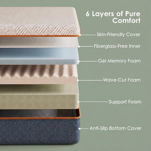 Queen Size 8-Inch Cooling Gel Memory Foam Mattress