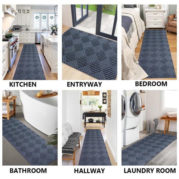 Non-Slip Hallway Runner Rug – 3ft x 50ft, Gray