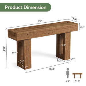 63-Inch Solid Wood Console Table