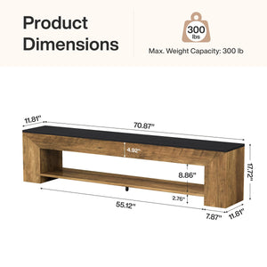 71-Inch Extra Long Entryway Bench with Shoe Storage