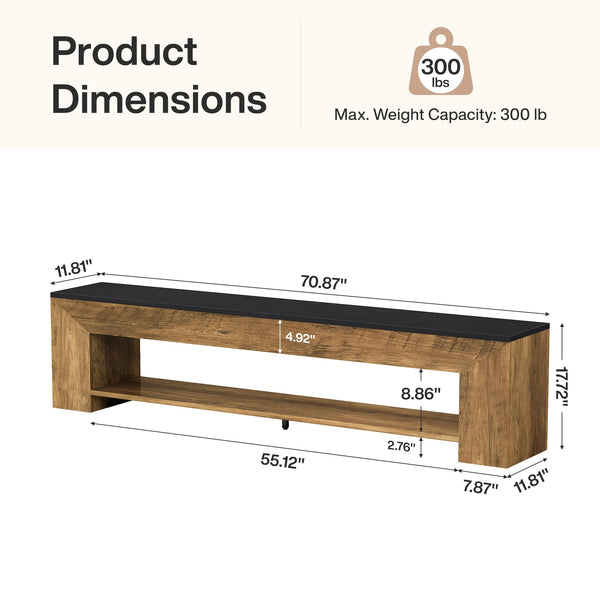 71-Inch Extra Long Entryway Bench with Shoe Storage