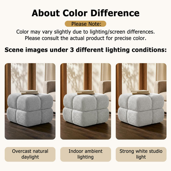 Oversized Square Storage Ottoman – Grey