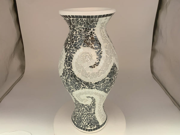 Mosaic Terracotta Floor Vase – 18 Inch Tall Cylinder