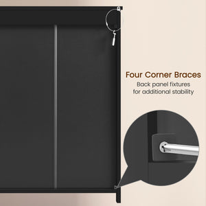 Storage Cabinet with 4 Drawers, 2 Doors & Adjustable Shelves