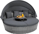 Outdoor Round Daybed with Retractable Canopy