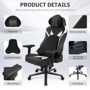 High Back Ergonomic Gaming Chair with 4D Armrests