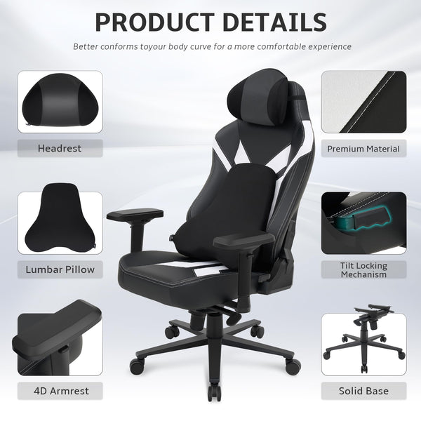 High Back Ergonomic Gaming Chair with 4D Armrests