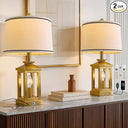 Farmhouse Table Lamp with USB Charging & Nightlight