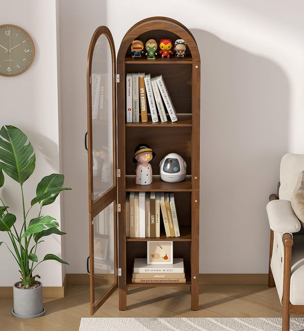 5-Tier Arched Display Cabinet with Acrylic Glass Doors