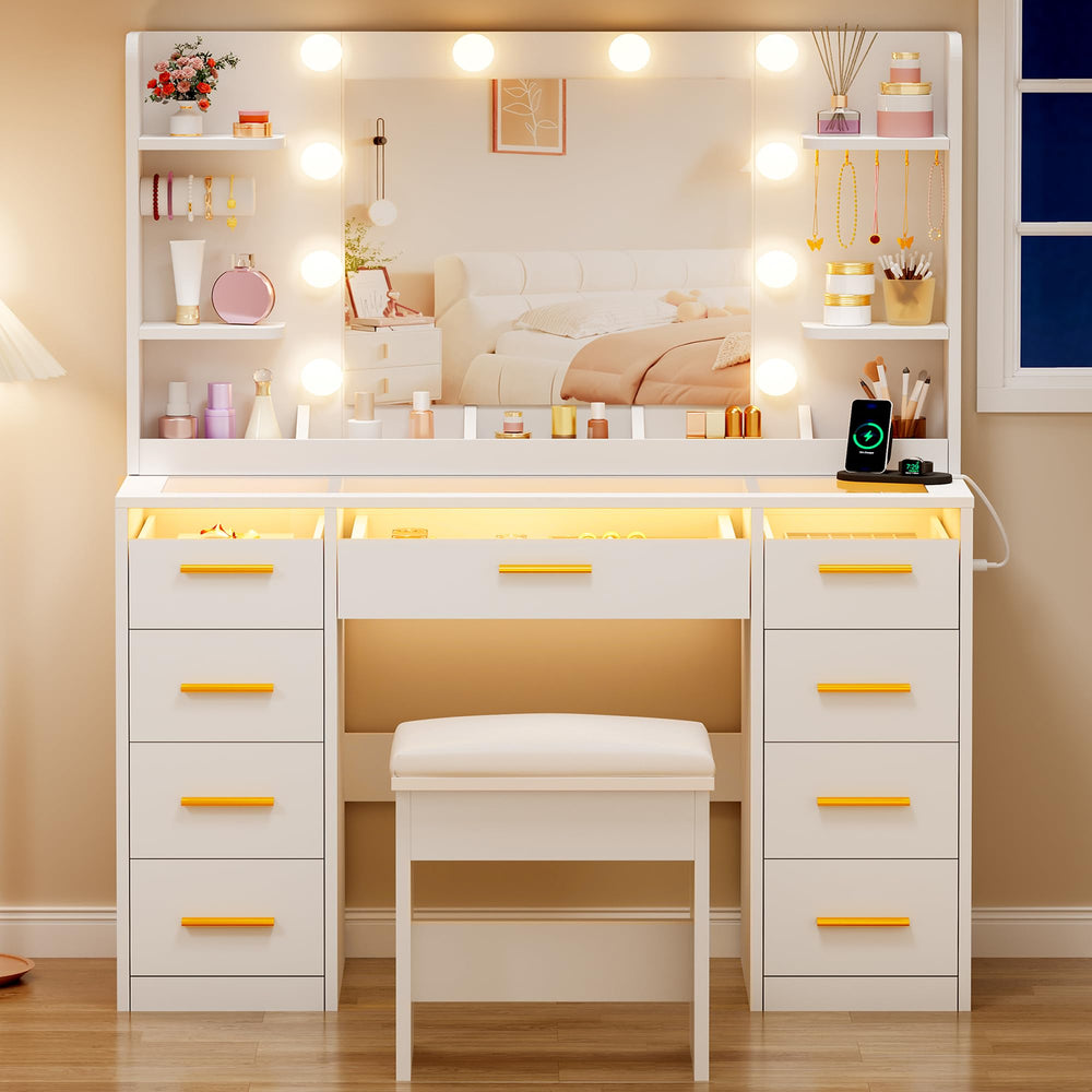 3-Piece Counter Height Bar Table Set with USB & Stools