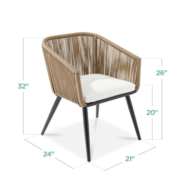 Wicker Patio Dining Chairs Set of 2
