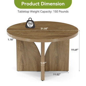 Round Coffee Table, 31.5" – Brown