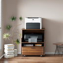 Rolling Printer Stand with Drawer & 3-Tier Storage Shelves