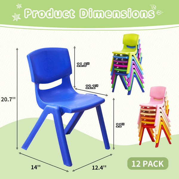 Stackable Kids Plastic Chairs Set for Classroom & Daycare