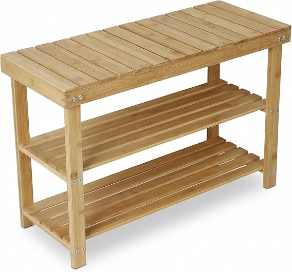 Entryway Shoe Bench with Padded Cushion Metal Frame
