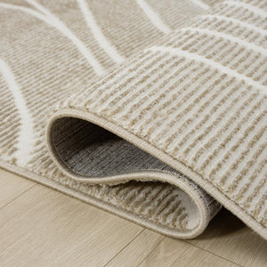 Geometric Wavy Area Rug – Cream