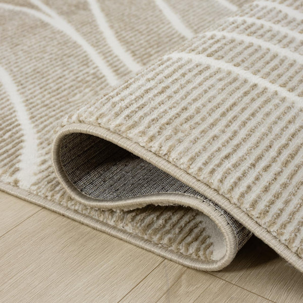 Geometric Wavy Area Rug – Cream