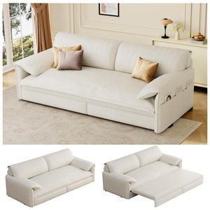 Queen Sleeper Sofa Bed – 3-in-1 Convertible Velvet Pull-Out Couch