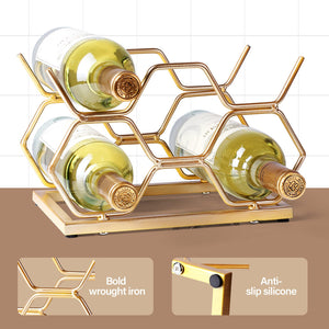 Countertop Wine Rack – 5 Bottle Metal Wine Holder Stand