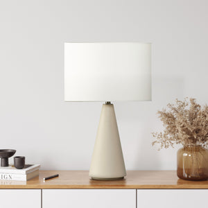 Cement Base LED Table Lamp with Cotton Drum Shade