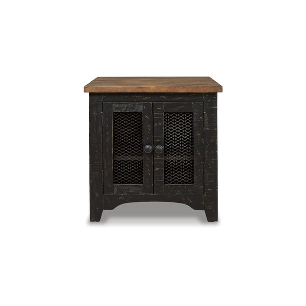 Rustic Farmhouse End Table with Storage Cabinet