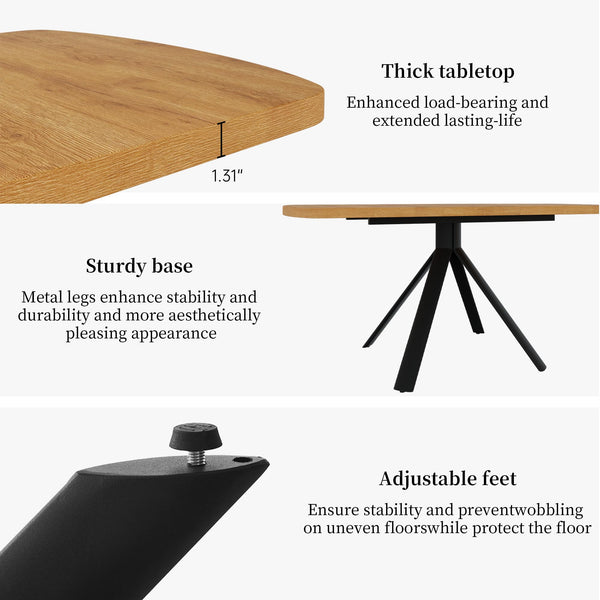 Extendable Dining Table Set for 6 with Upholstered Chairs