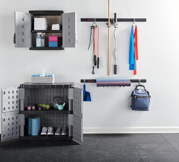Freestanding Resin Storage Cabinet with Lockable Doors and Shelves