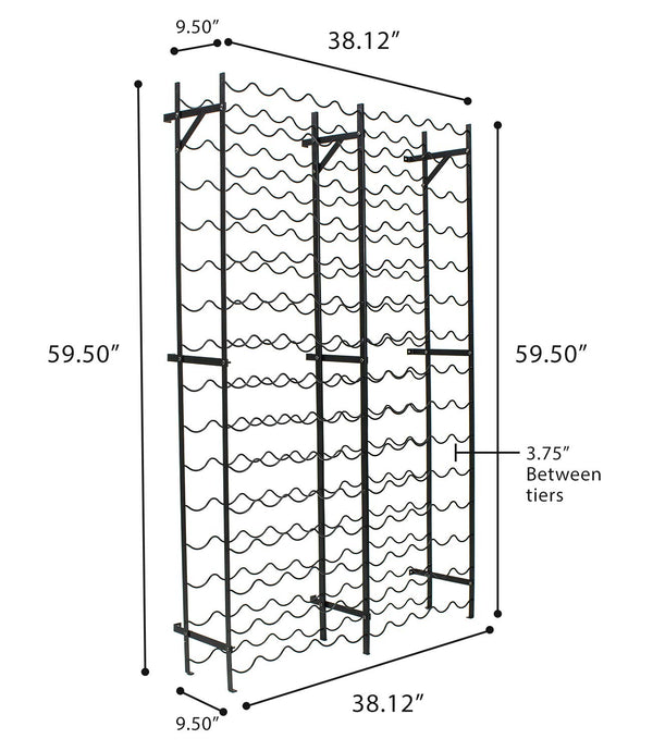 15-Tier Freestanding Metal Wine Rack – 75 or 150 Bottle Storage