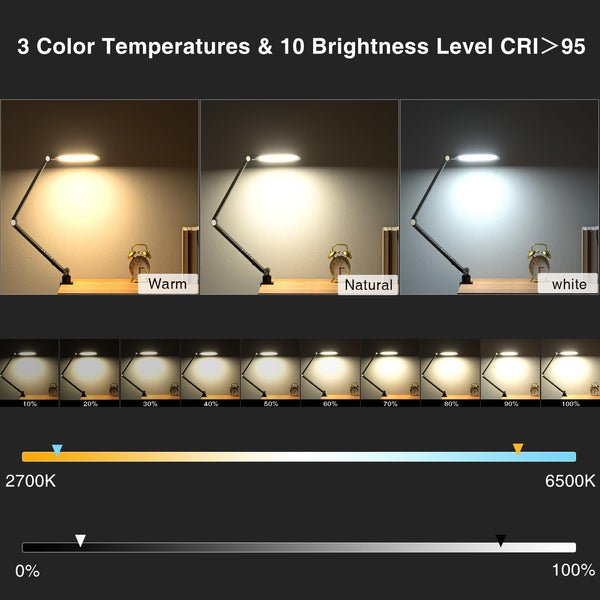 Dimmable Video Conference Light with Swing Arm & C-Clamp