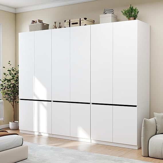 White Wardrobe Closet with Doors