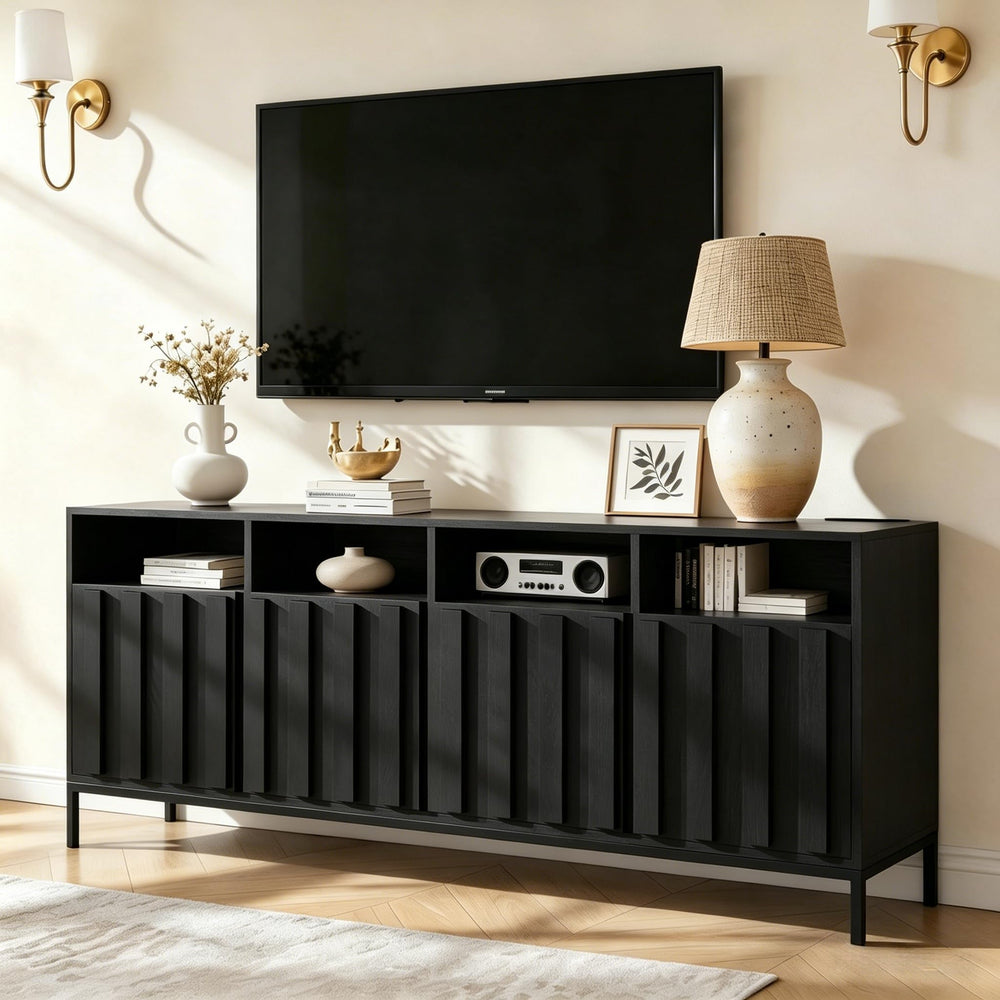 70" Fluted TV Stand with Power Outlet