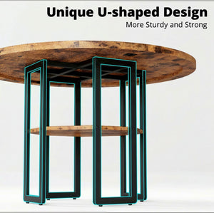 5-Piece Round Dining Table Set with 4 Chairs, 47-Inch