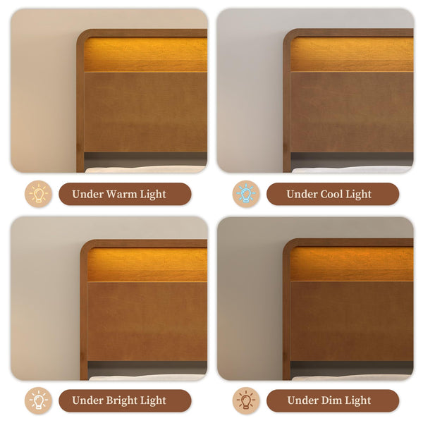 Queen Platform Bed Frame with RGB LED Headboard