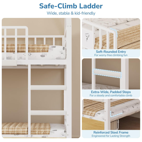 Twin Low Bunk Bed with Storage Drawers & House Design