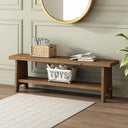 Solid Wood Farmhouse Entryway Bench