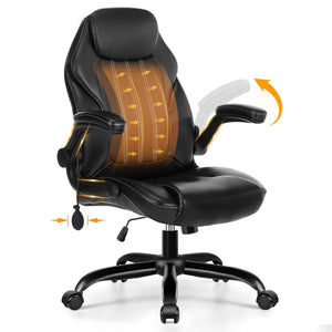 Ergonomic Office Chair with Flip-Up Arms & Adjustable Lumbar Support