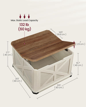 Square Lift-Top Coffee Table with Hidden Storage