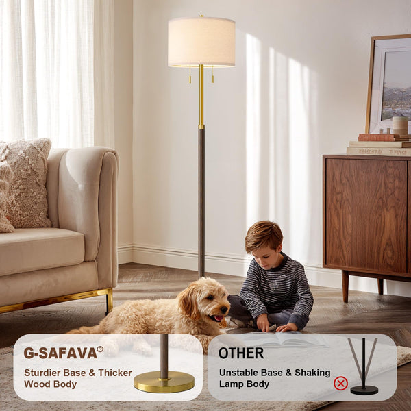 Mid-Century Modern Floor Lamp with 2 Lights