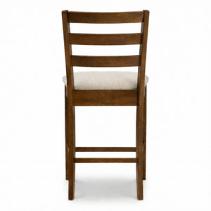 Counter Height Bar Stools Set of 2 – Rubberwood with Upholstered Seat