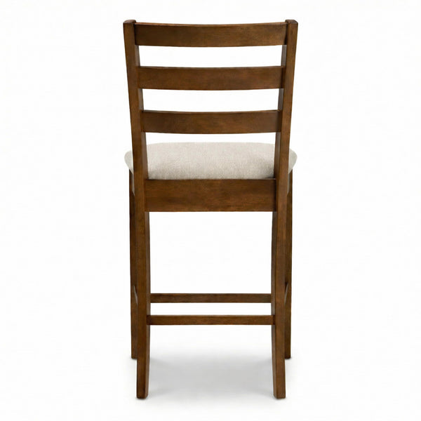 Counter Height Bar Stools Set of 2 – Rubberwood with Upholstered Seat
