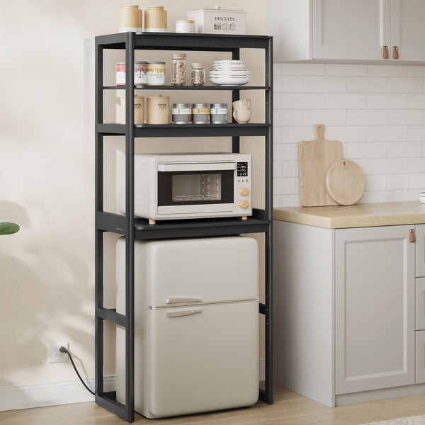 5-Tier Industrial Bookshelf with 2 Drawers