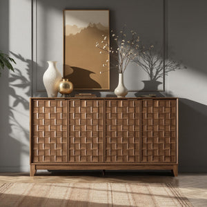 Fluted Sideboard Cabinet with Storage