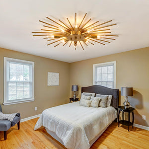 8-Light Semi Flush Mount Sputnik Ceiling Light