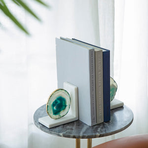 Polished Agate & Marble Bookends Set of 2