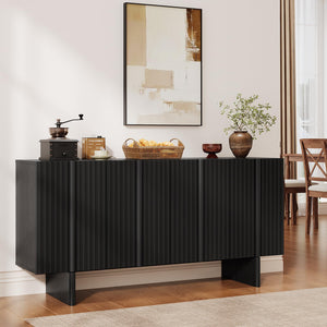 63" Fluted Sideboard Buffet Cabinet with Adjustable Shelves