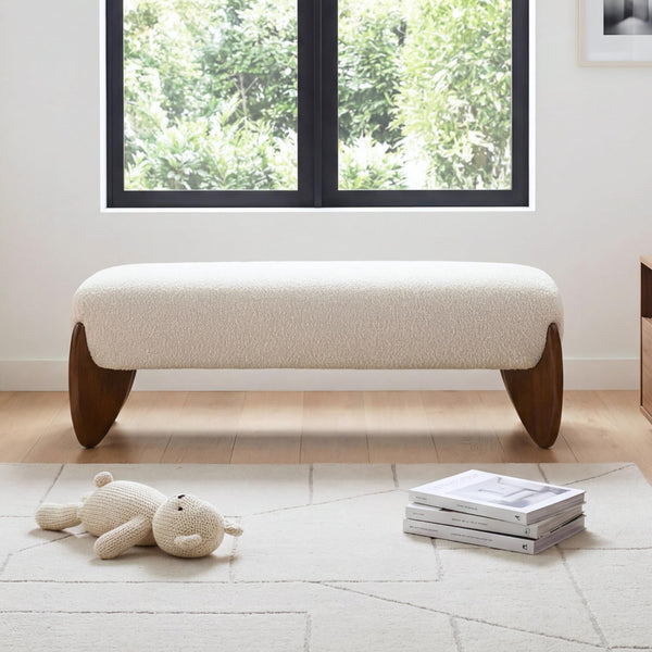 Upholstered Boucle Bedroom & Entryway Bench