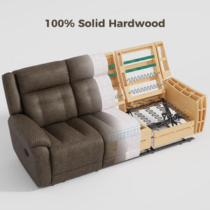 Oversized 3-Seater Manual Recliner Sofa – 86" Wide, No Assembly