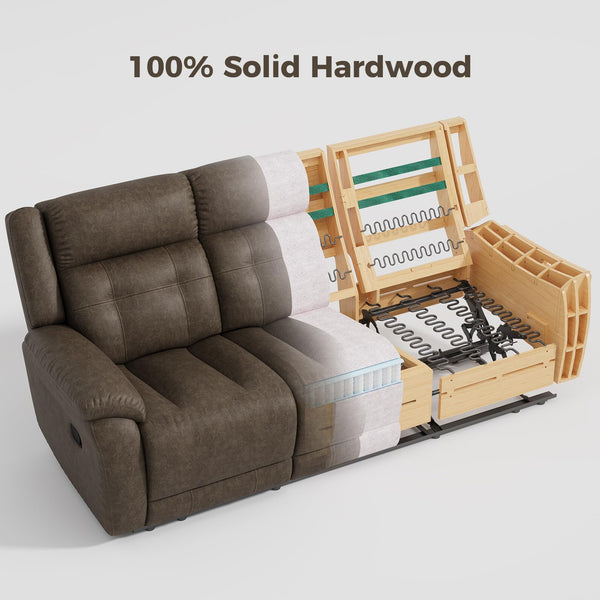 Oversized 3-Seater Manual Recliner Sofa – 86" Wide, No Assembly