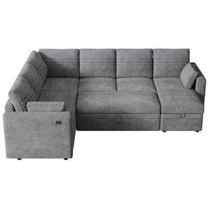 Modular Sectional Sleeper Sofa with Pull-Out Bed
