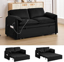 63" Velvet Pull-Out Sofa Bed – 3-in-1 Convertible Futon Loveseat